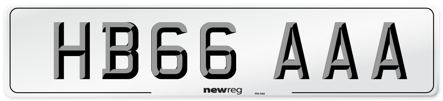 HB66 AAA Number Plate from New Reg